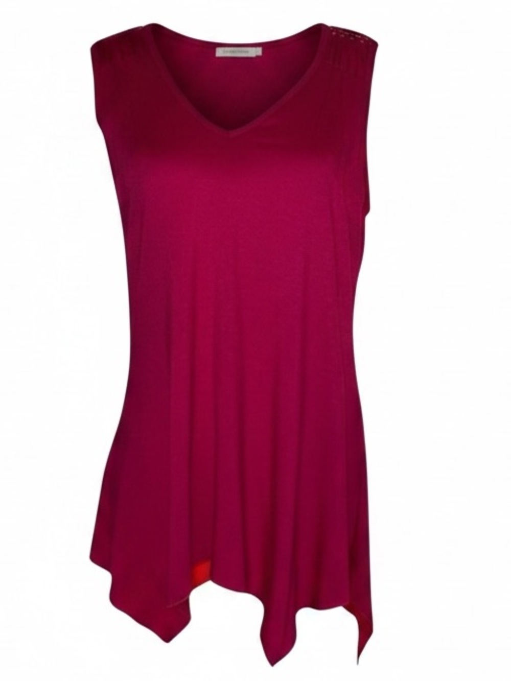NEW DIRECTIONS “Shark Bite” Embellished Sleeveless Tunic in Hot Pink Size Large